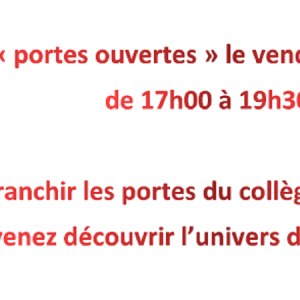 soirée porte ouverte le 6 mars 2026